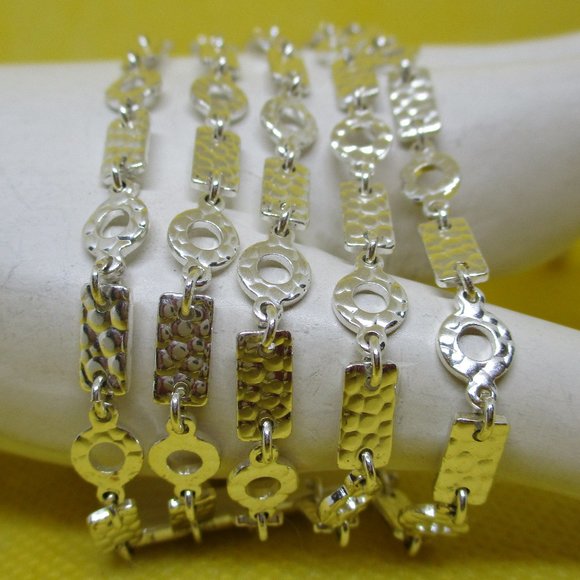 NWOT Napier Textured Multi Chain Link Bracelet Napier Multi Shaped Silver Tone - Picture 1 of 10
